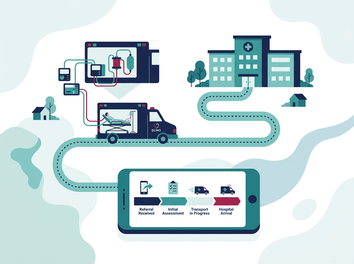 Illustration of a referral network between hospitals